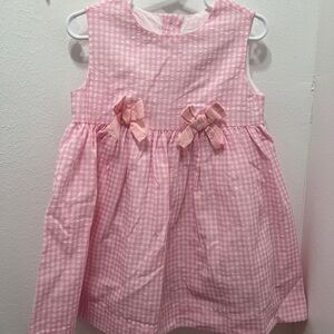 Rachel Riley 4T Pink Gingham Bow Dress